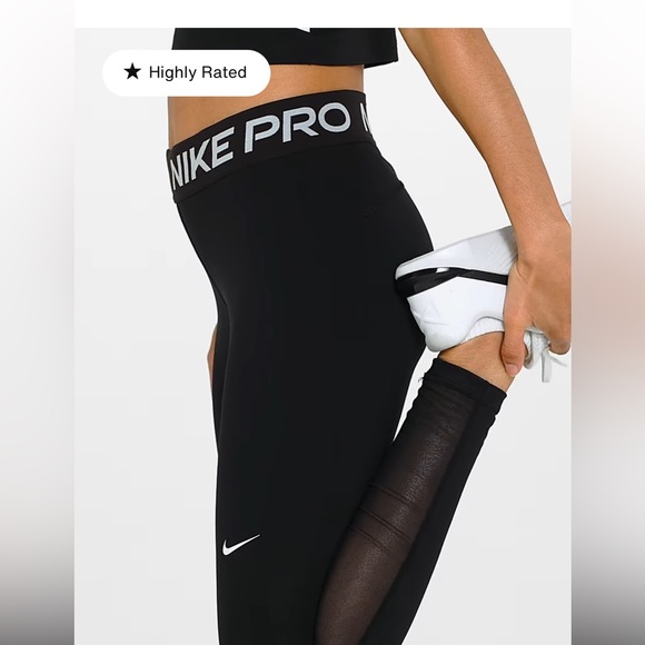 NEW Nike Pro Women's Mid-Rise Mesh-Paneled Leggings Training - Picture 8 of 9